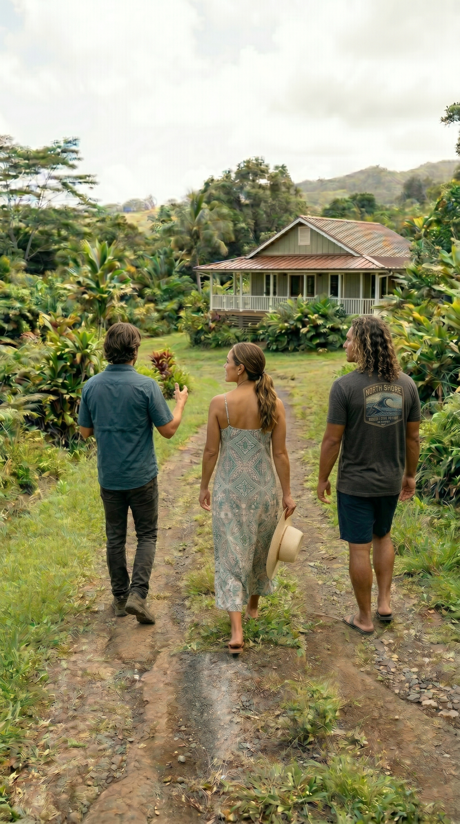 Property owners walking their Maui land with Alain